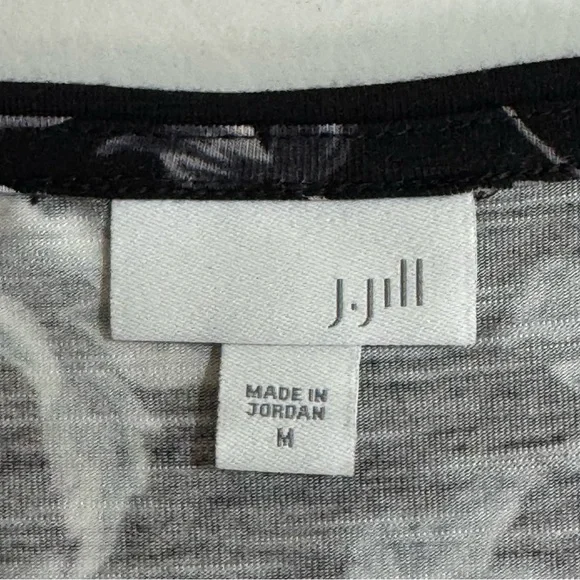 J. Jill Black & White Floral Midi Dress w/Pockets Long Sleeve Medium - Picture 11 of 11